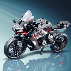 Sports Motorcycle Building Blocks Set Functional Suspension ABS Plastic