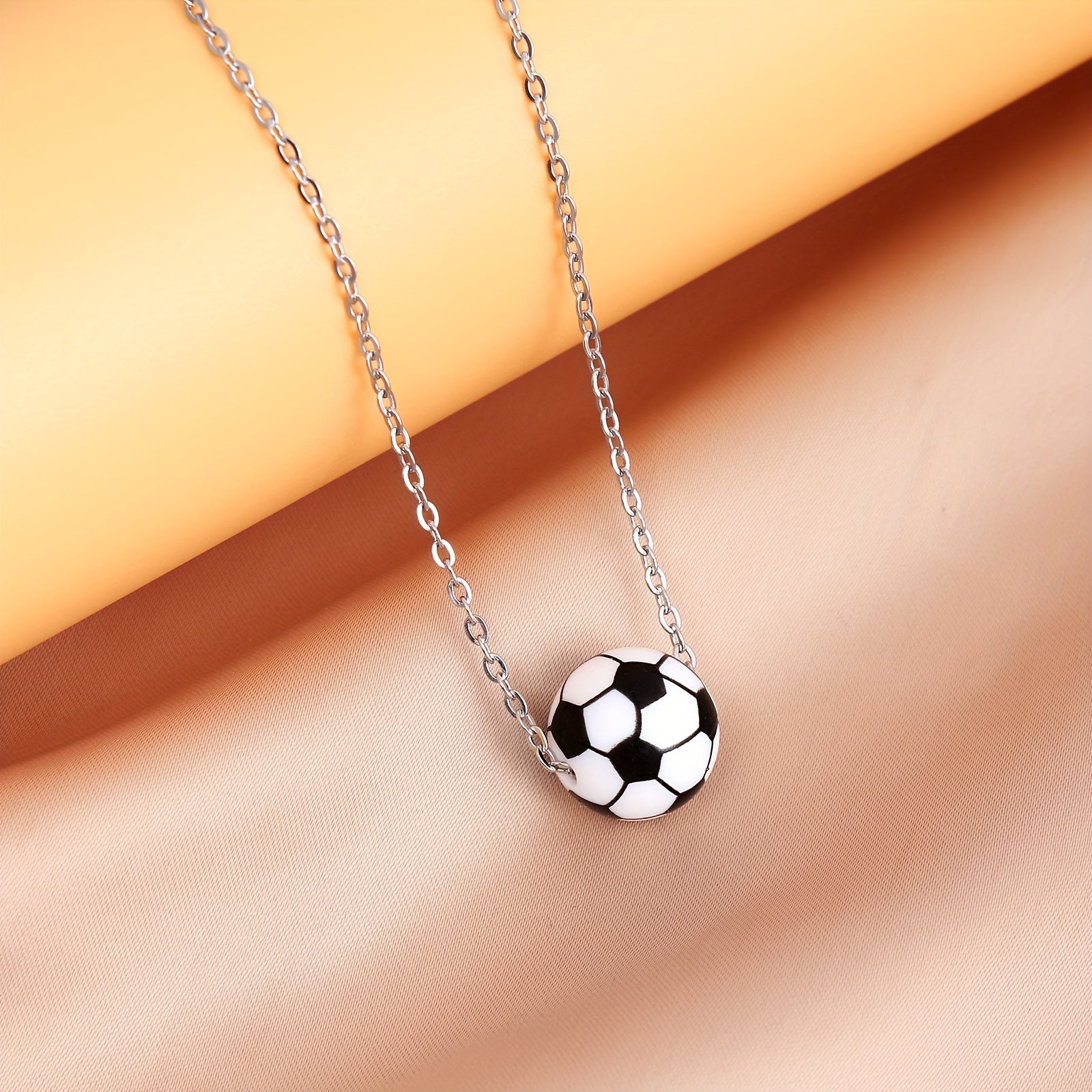 Sports Bomb Silicone Basketball Pendant Stainless Steel Necklace Men Women