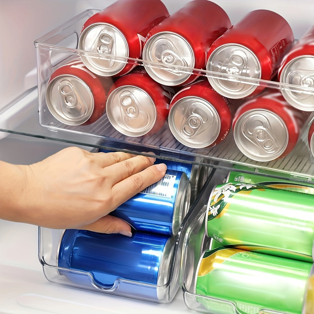 4pcs Can Organizer Refrigerator Bins Soda Can Dispenser Storage