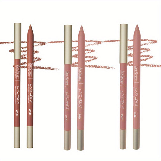 3 Pcs Nude Lip Liner Set Matte Finish with Matching Smooth Lip Liner