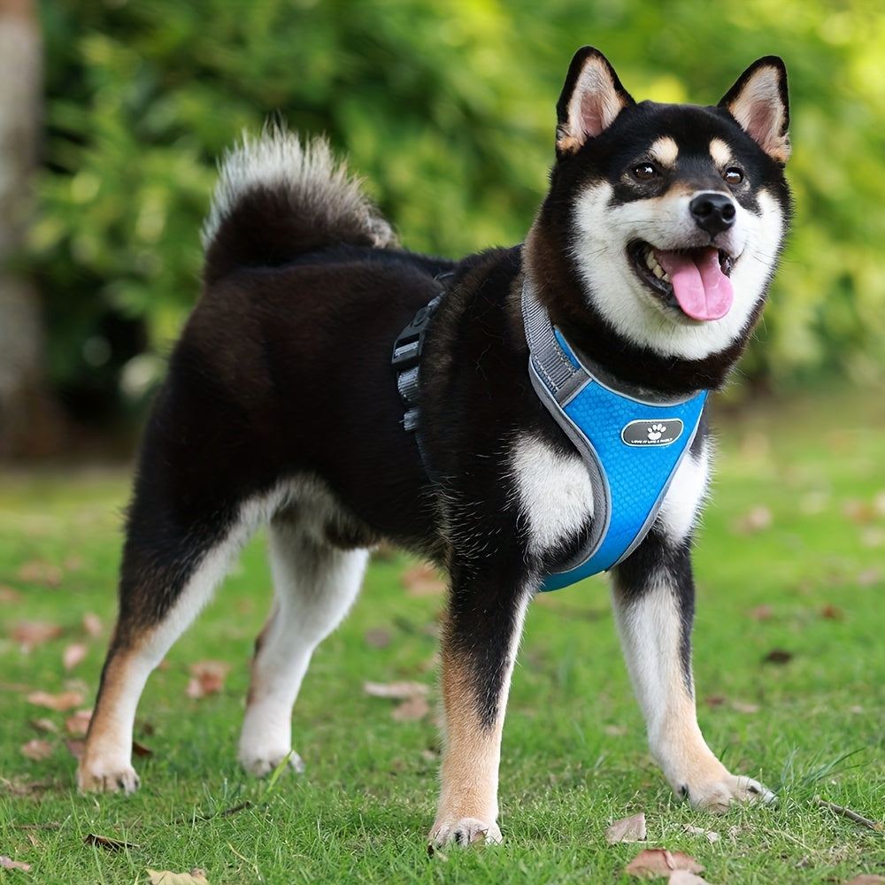 Reflective Breathable Pet Harness Adjustable Soft Oxford Material