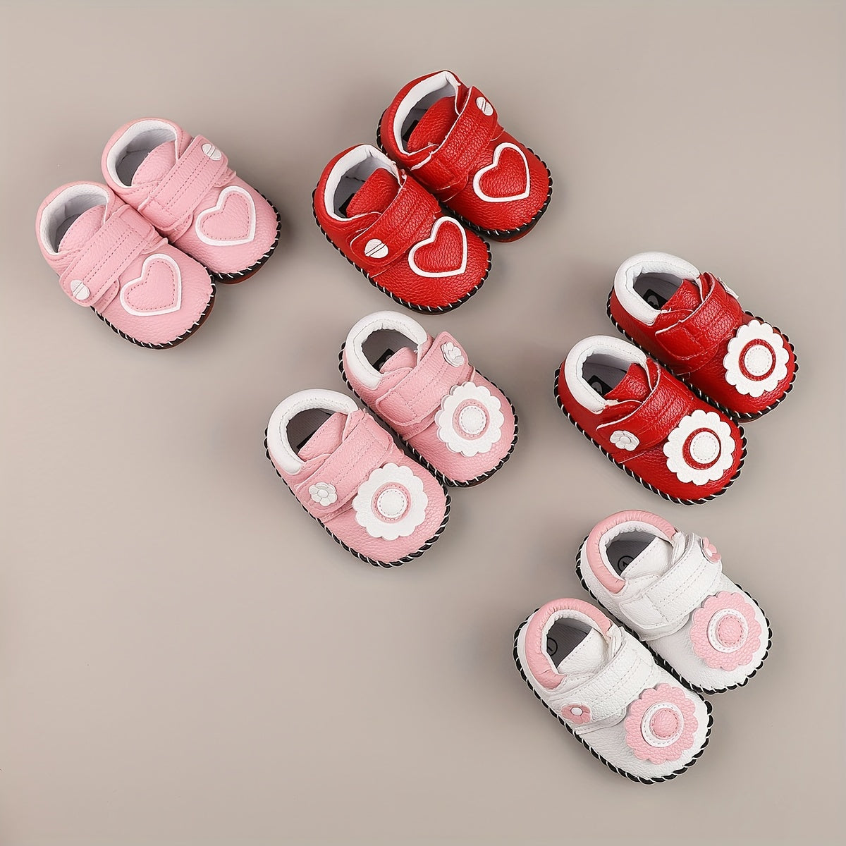 Comfortable Baby Girls Sneakers with Hook and Loop Fastener