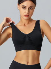 Seamless Racerback Sports Bra Wirefree Padded Yoga Gym Tank Top