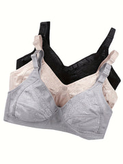 Wireless Full Cover Lace Plus Size Bra