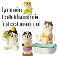 Three Cat Foot Soaking Hot Spring Desktop Ornament
