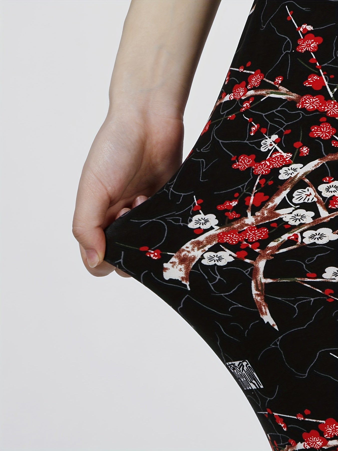 Floral Print Skinny Leggings Women's Stretchy Leggings