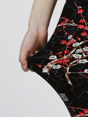 Floral Print Skinny Leggings Women's Stretchy Leggings