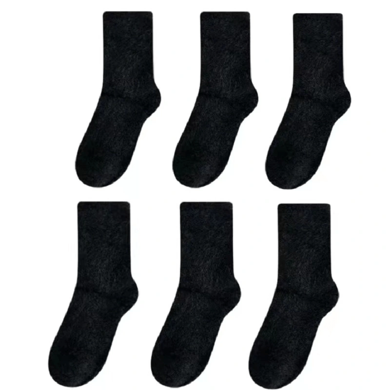 6 Pairs Girls Kids Fleece Warm Winter Crew Socks