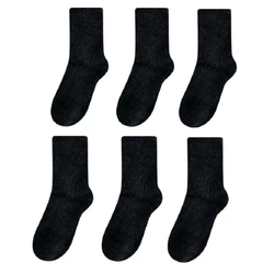 6 Pairs Girls Kids Fleece Warm Winter Crew Socks
