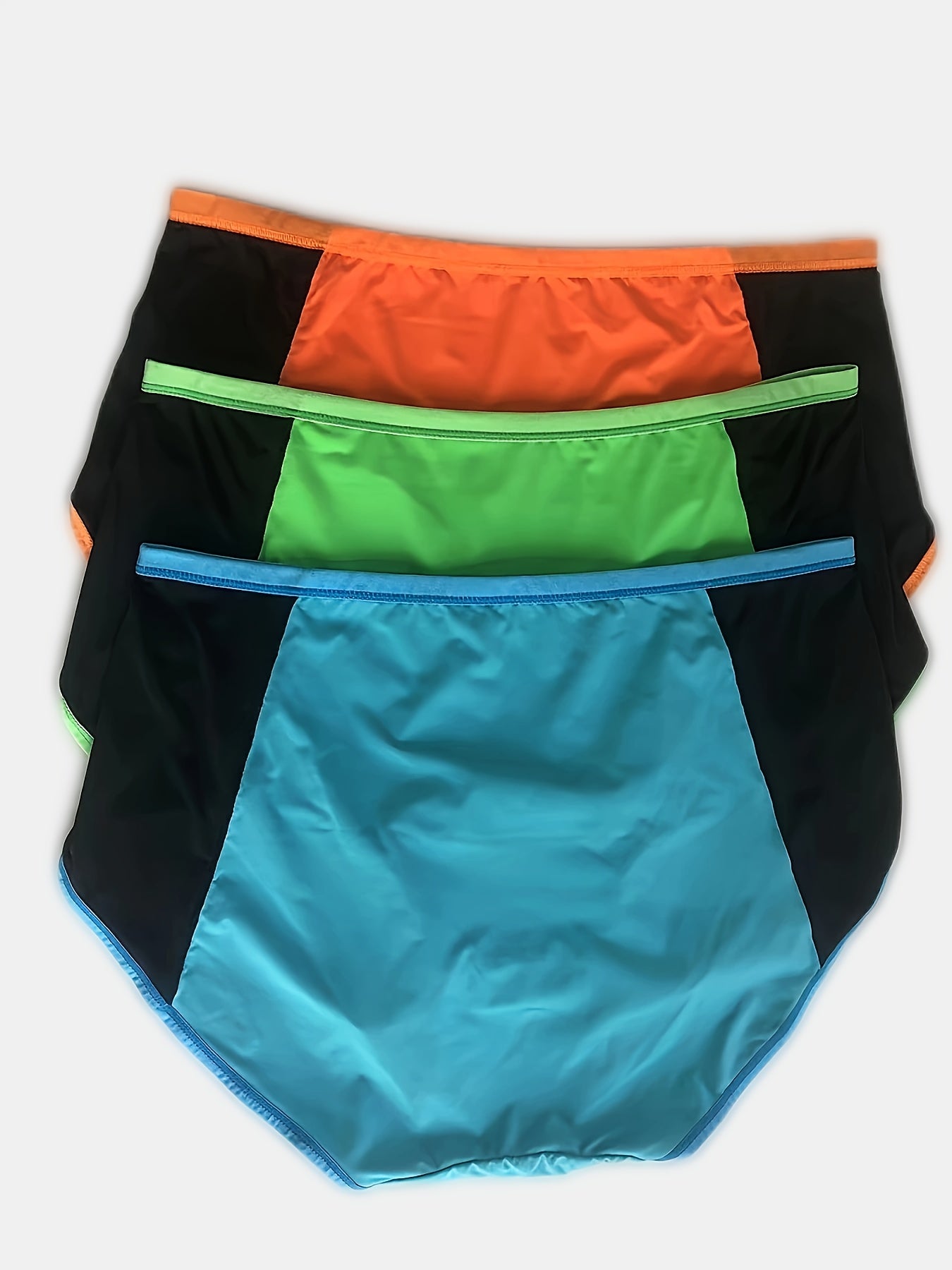 3 Pack Plus Size High Waisted Briefs Set Women's Plus Comfort Panties
