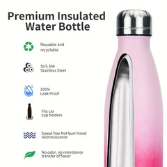 500ml 17oz Stainless Steel Sport Water Bottle Vacuum Insulated Leakproof Cup