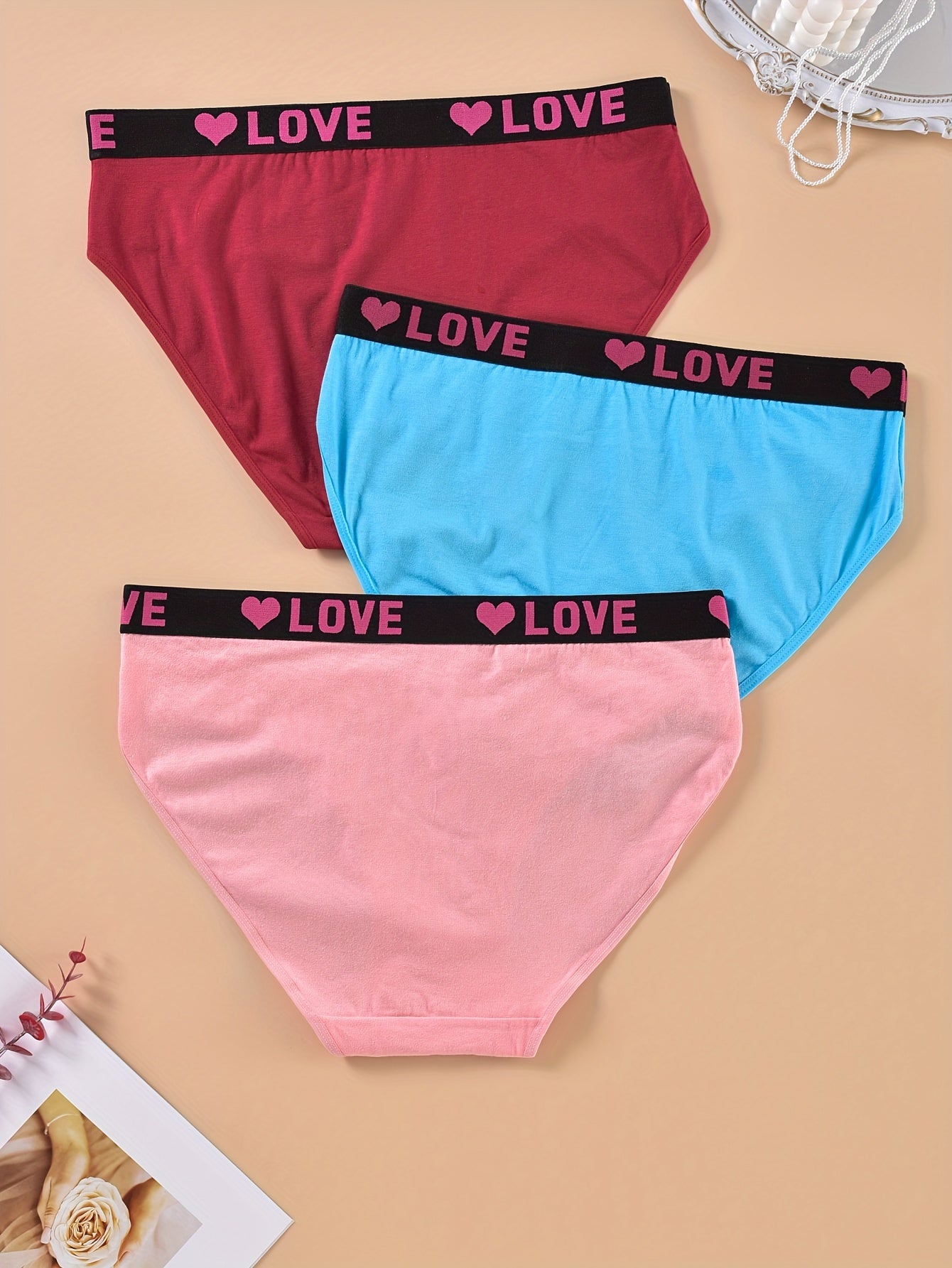 3 Pack Plus Size Panties Set Women's Plus Briefs 3pcs Set