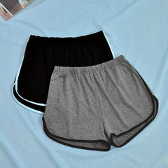 Colorblock Trim Sleep Bottoms Elastic Waistband Shorts