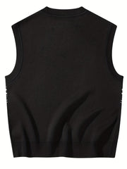 Men's V Neck Sweater Vest for Spring and Autumn