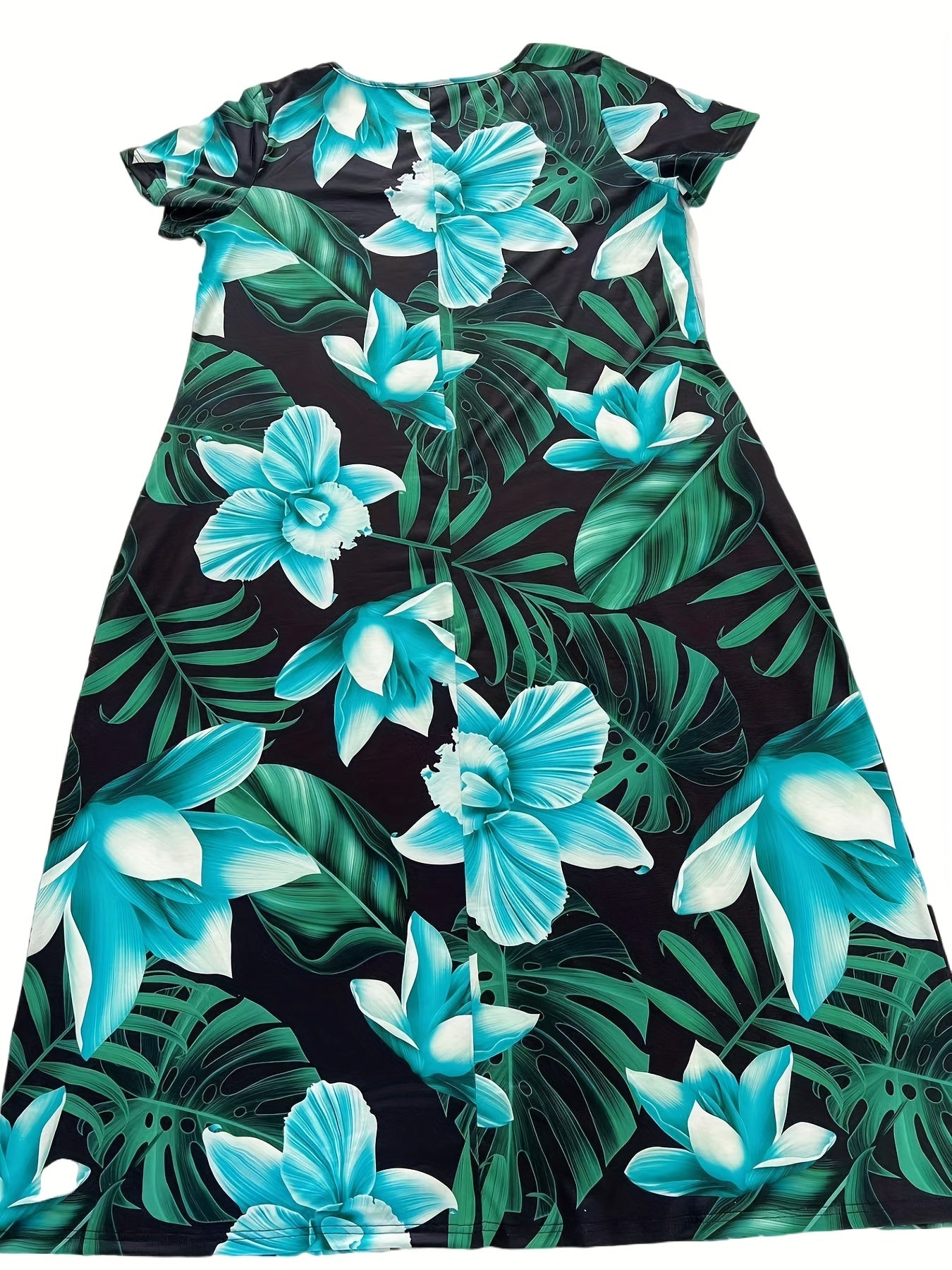 Women's Plus Floral Maxi Dress with Pockets