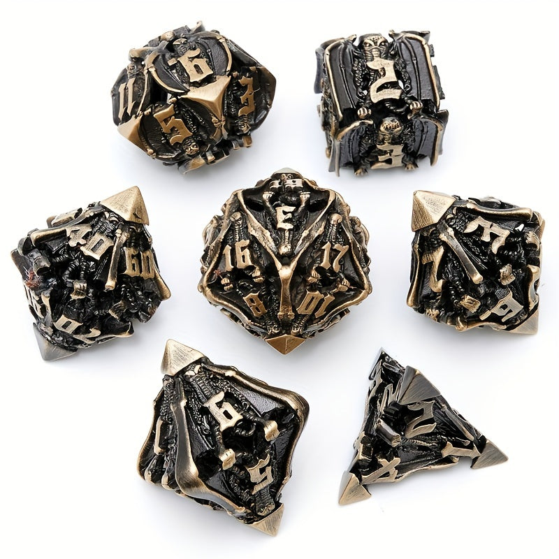 Metal Dice Squid Monster Hand Punk Halloween 7 Hollow Polyhedral Dice