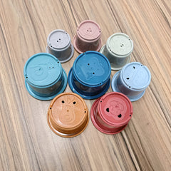 Educational Stacking Toy Set with Animal Relief Patterns
