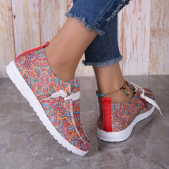 Women's Tribal Style Flat Loafers Lightweight Slip On Shoes