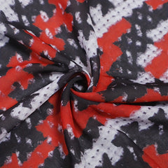 Geometric Dotted Print Red Scarf Hijab Vintage Windproof Head Wrap