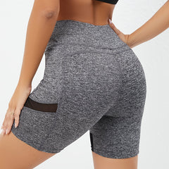 Women's Mesh Insert Sports Shorts for Cycling Yoga High Waist Butt Lifting