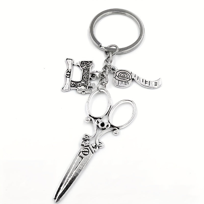 Sewing Machine Scissors Keychain Pendant Bag Backpack Ornament