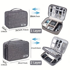 Portable Data Cable Storage Bag Zipper Organizer Handbag