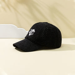 Embroidered Plush Baseball Cap Casual Hat For Women Men