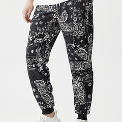 Men's Paisley Joggers with Elastic Waist