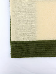Colorblock Ribbed Long Sleeve Open Front Cardigan