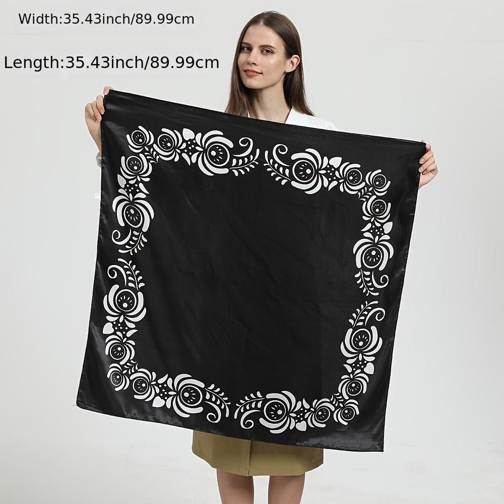 Retro Satin Silk Scarf Large Square Scarf Beach Party Headscarf Hair Scarf