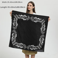 Retro Satin Silk Scarf Large Square Scarf Beach Party Headscarf Hair Scarf