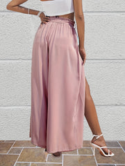Wide Leg Pants High Waist Vacation Solid Summer Pants