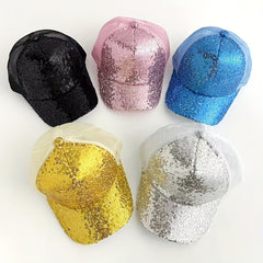 Kids Summer Reflective Sequin Cap Sun Hat