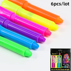Glow In The Dark Face Paint Set Halloween Party Makeup Non Toxic