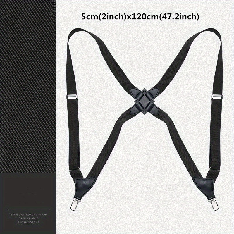 Men's Clip Suspenders Pants Elastic Side Clip