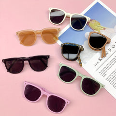 Girl's Square Large Frame Sunglasses for Outdoor Travel