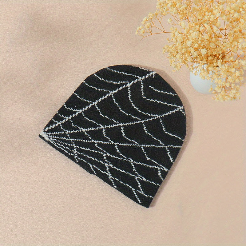 Y2K Spider Web Gothic Beanie Warm Knit Hat