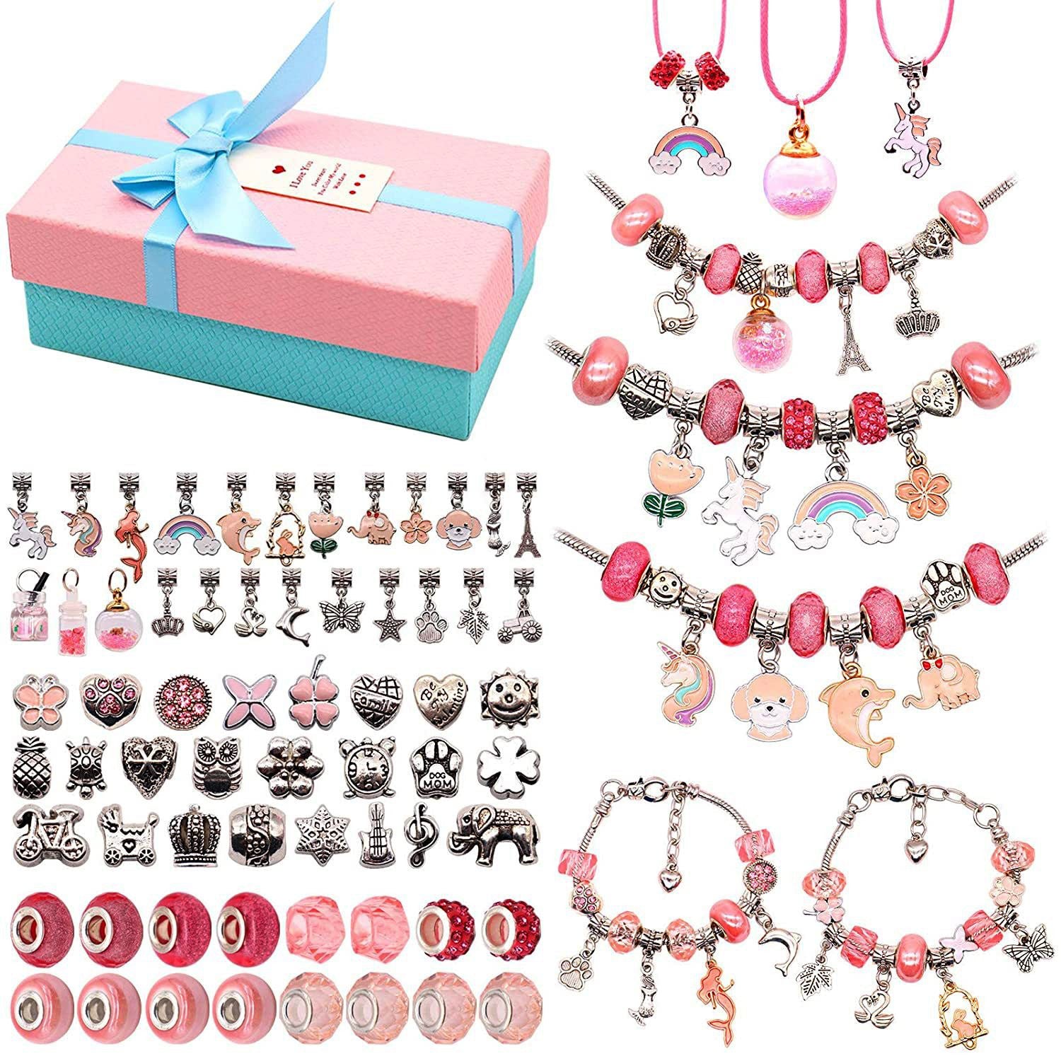 DIY Charm Bracelet Making Kit with Beads for Girls & Adults