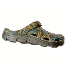 Men's Forest Print Slip On Platform Clogs Sandals