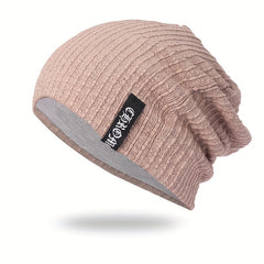 Striped Double Layer Unisex Beanie Hat Warm Skull Cap
