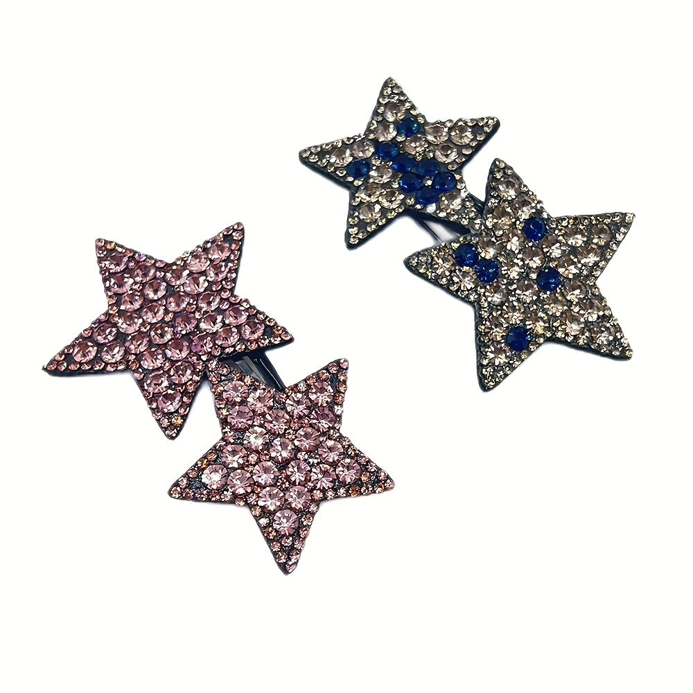Rhinestones Star Hair Clips for Girls