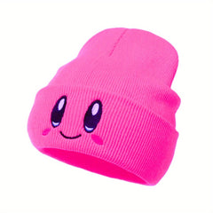 Anime Smiling Embroidery Beanie Hat Cute Lightweight Warm Ski Hats