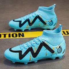 Boys High Top Football Cleat With Spikes Non Slip