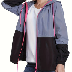 Women's Waterproof Hooded Raincoat Lightweight Packable Rain Jacket