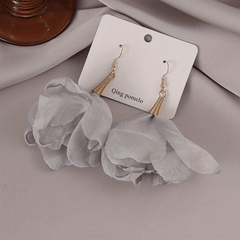 French Romantic Flower Earrings Niche Temperament Flower Hoop Drop Earrings