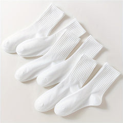 6 Pairs Solid Crew Socks for Women