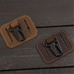 Thick Leather Belt Keychain with Eagle Mouth Hook for Men