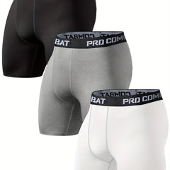 3pcs Men's Compression Shorts High Stretch Base Layer for Sports Gym