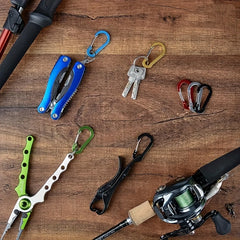 2pcs Aluminum Mountaineering Buckle D Shaped Snap Buckle Mini Spring Carabiner
