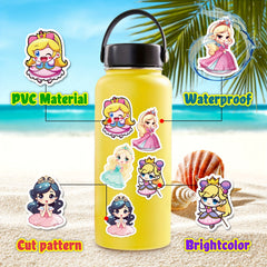 50pcs Princess Stickers Vinyl Waterproof Cartoon Princess Stickers For Girls